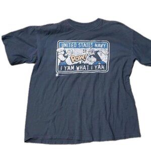 Vintage Navy Sailor Graphic Tee - Classic Cartoon Fighter Black